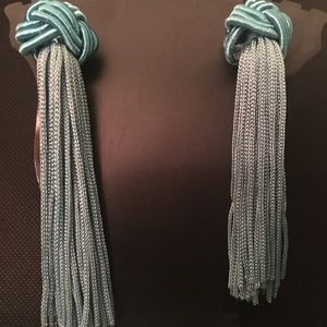 Light Blue Vintage Design Tassel Drop Earrings